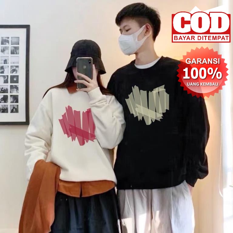 Jual Promo COD Sweater Crewneck Pria Wanita Couple Goals Super hot hit ...