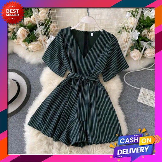 Jual Cst - Jump Suit Polos Pendek || Jump Suite Wanita Premium Overall ...