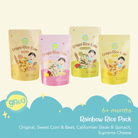 Jual Grouu - Cemilan Anak - Little Finger Rainbow Rice Pack (Crispy