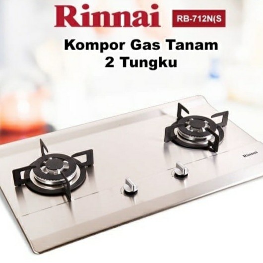 Jual Kompor Tanam 2 Tungku Stainless Rinnai RB 712NS 712 NS RB712NS ...