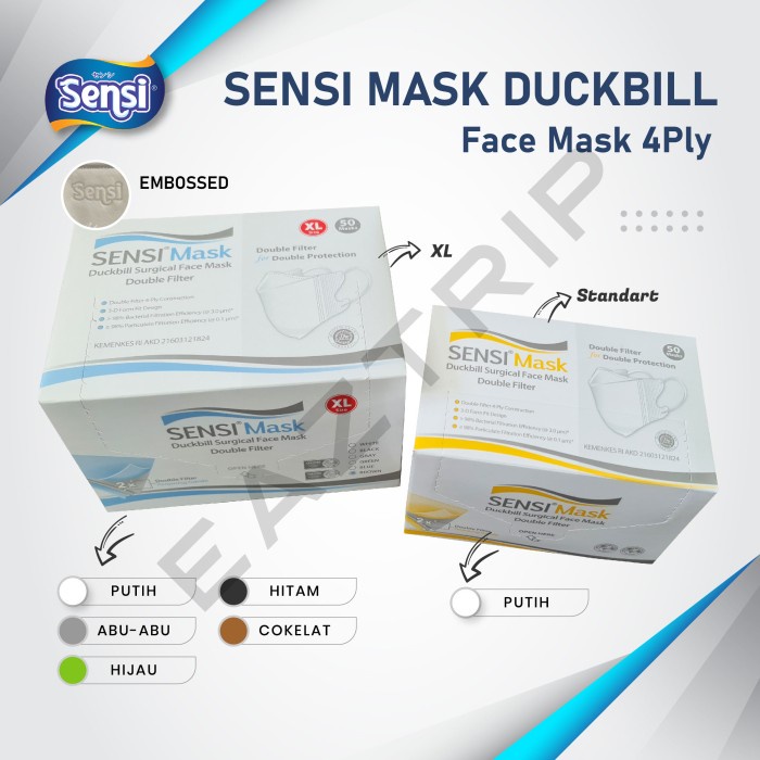 Jual Sensi Duckbill Original / Sensi Mask Duckbill Face Mask Isi 50pcs ...