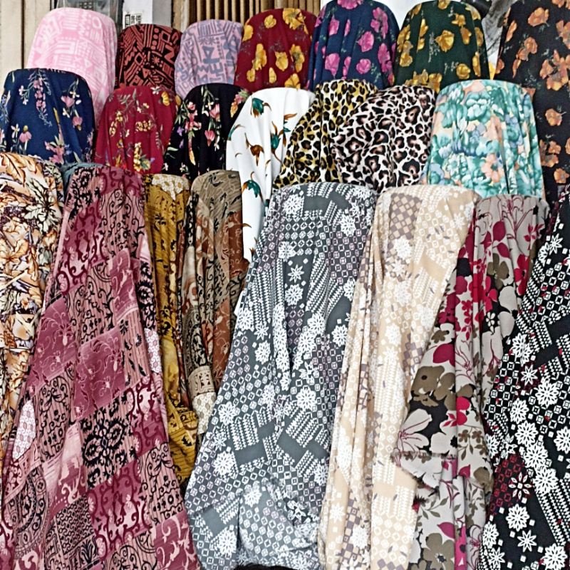 Jual Kain zara / kain zara crepe motif / kain sifon motif / kain ceruty ...