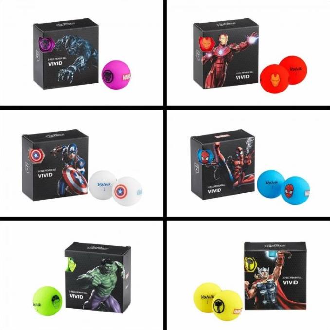 Jual Golf Volvik Marvel Edition Vivid Golf Ball 4-Pack Bola Original ...