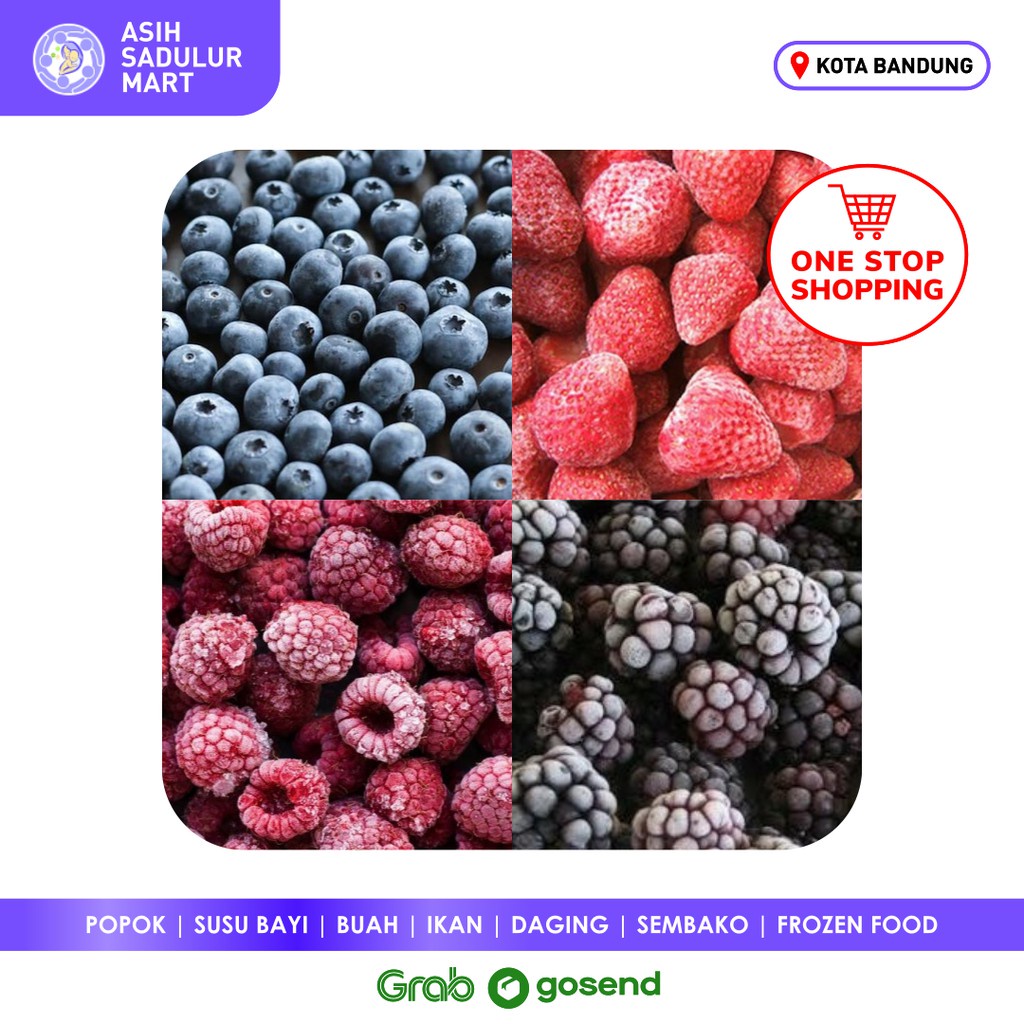 Jual Frozen Berry 500gr / 1kg Stroberi Strawberry Raspberry Blackberry ...