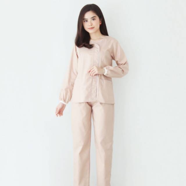 Jual Seragam Baju Seragam Suster Lengan Panjang Zoe Latte Seragam