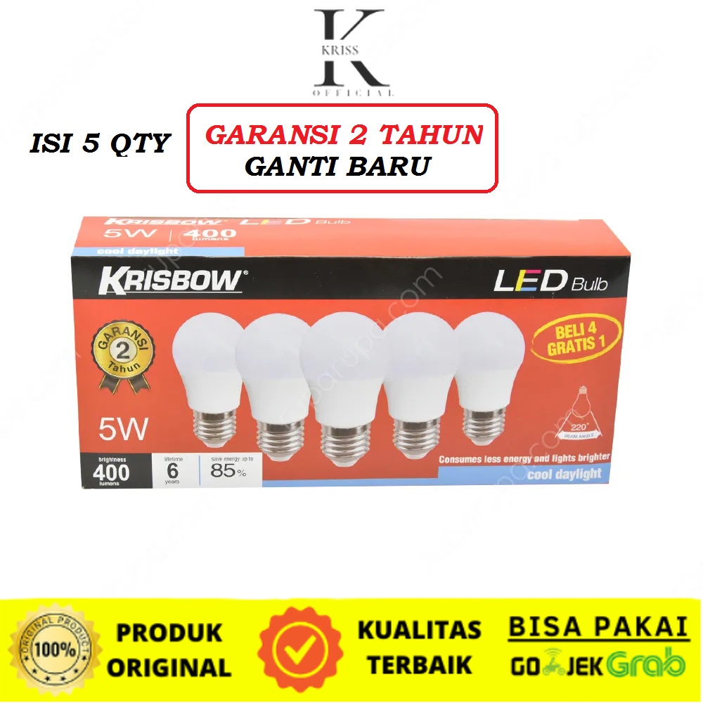 Jual Krisbow Set Bohlam Led W Pcs Cool Daylight Atau Kuning Shopee Indonesia