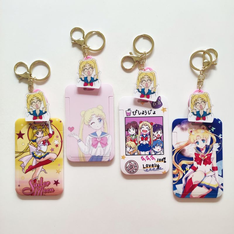 Jual Name Tag ID Card Badge Reel Holder / Gantungan Wadah Kartu Identitas  Cute Sailor Moon Lucu