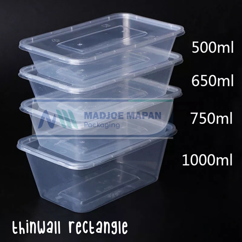 Jual Thinwall Rectangle 1000ml Victory Kotak Makan Plastik Tepak