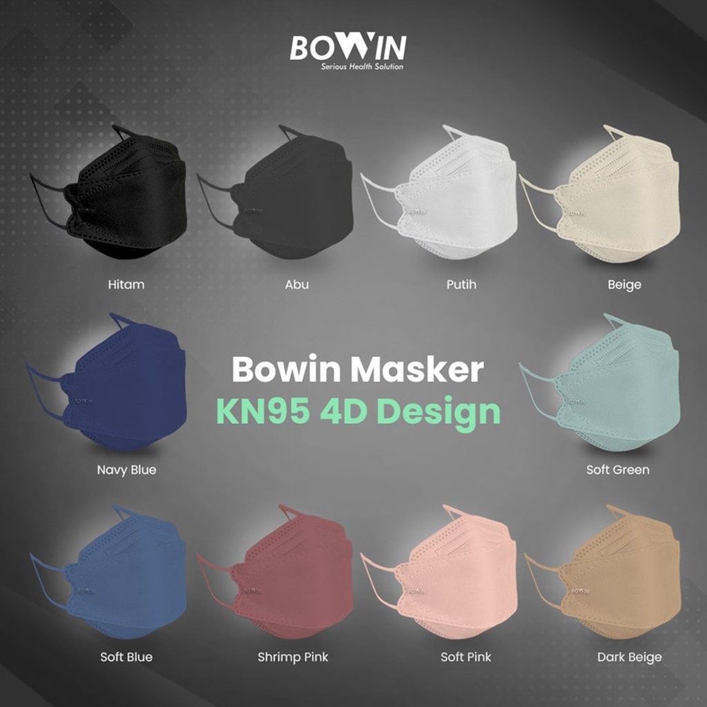 Jual Masker Bowin KN95 4D Design - Efikasi Penyaringan Filter 95% Lulus ...
