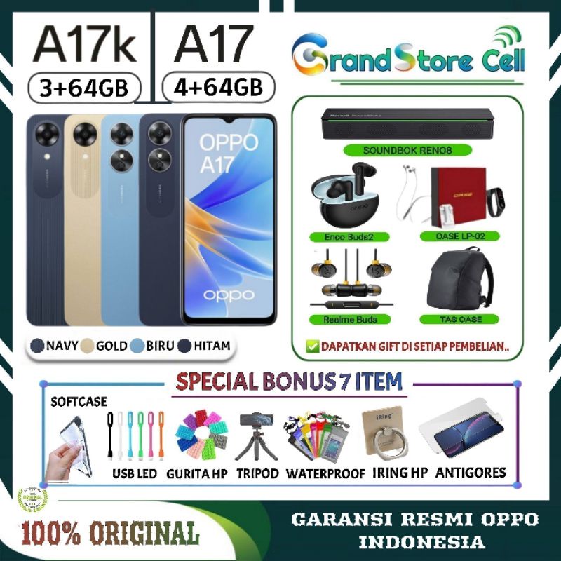 Jual OPPO A17 RAM 4/64GB | OPPO A17k RAM 3/64GB | OPPO A 17k - A17 k ...