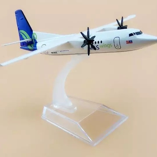 Jual Miniatur Pesawat Fokker F-50 Malaysia MAS Wings | Shopee Indonesia