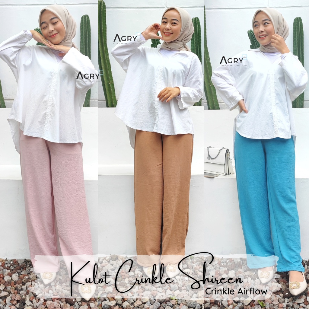 Jual Kulot Crinkle Shireen Celana Kulot Crinkle Airflow Shopee