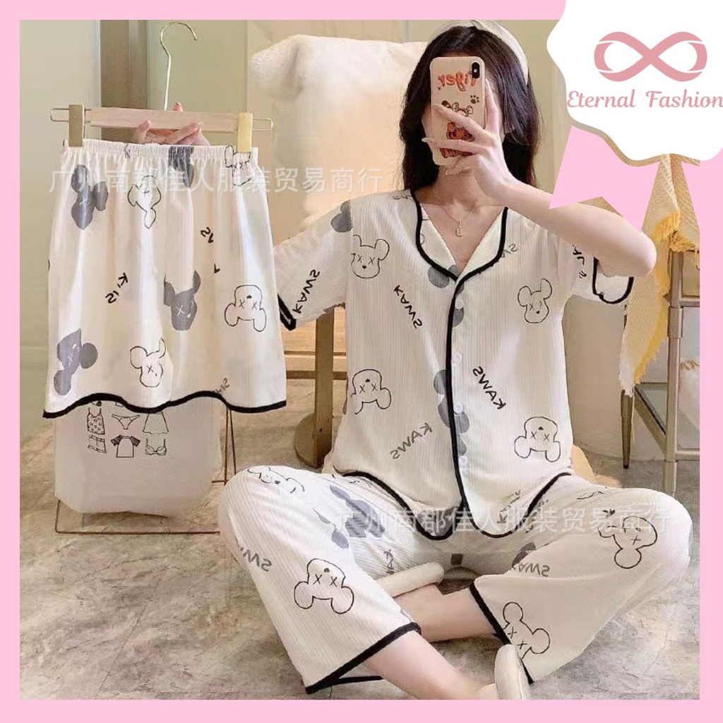 KC Ease in Black Cherry  Piyama Wanita Baju Tidur Lengan Pendek Celana Pendek main image 0