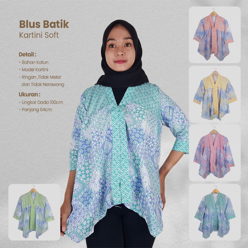 Jual Blus Batik Soft Model Kartini - Joglo Batik | Shopee Indonesia
