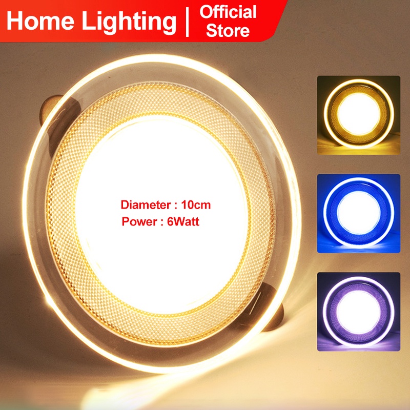 Jual Home Lighting LAMPU DOWNLIGHT LED 3 WARNA 6WATT/ KUNING BIRU UNGU ...