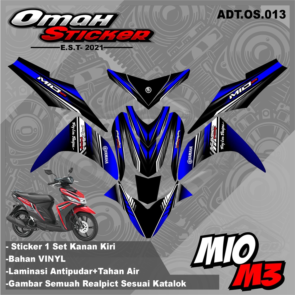Jual Striping Decal Yamaha Mio M3.Stiker Decal Lis Variasi Mio M3 Full