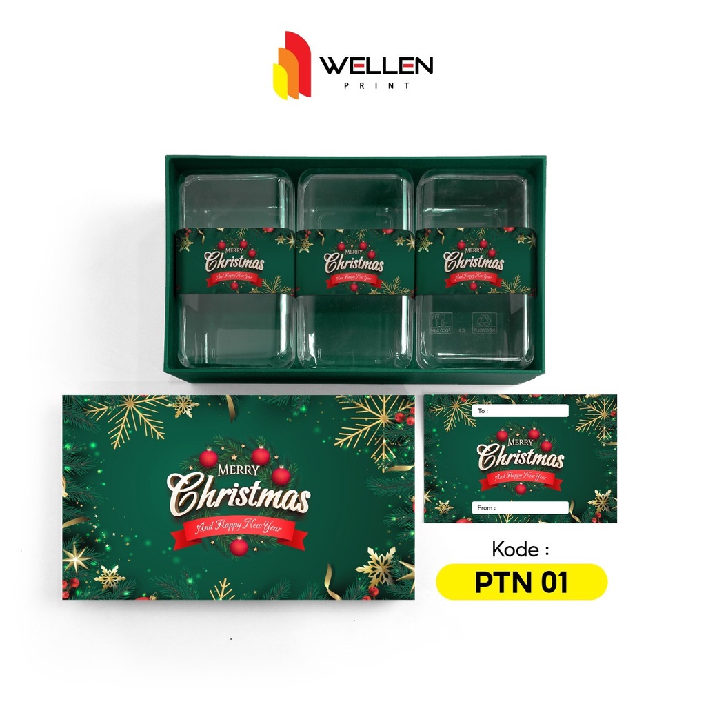 Jual Wellen Print Paket Hardbox Stoples Desain Natal Print Box