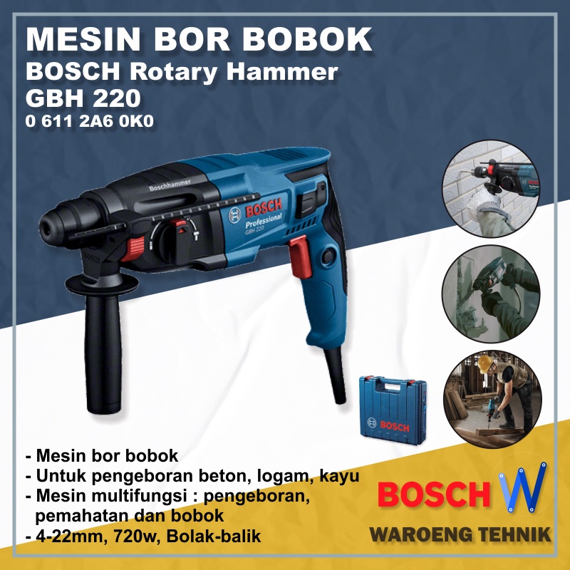 Jual BOSCH GBH 220 Rotary Hammer SDS Plus - 06112A60K0 | Shopee Indonesia