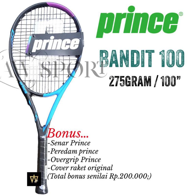 Jual Raket Tenis PRINCE BANDIT 100 Berat : 275g Original / Tennis ...