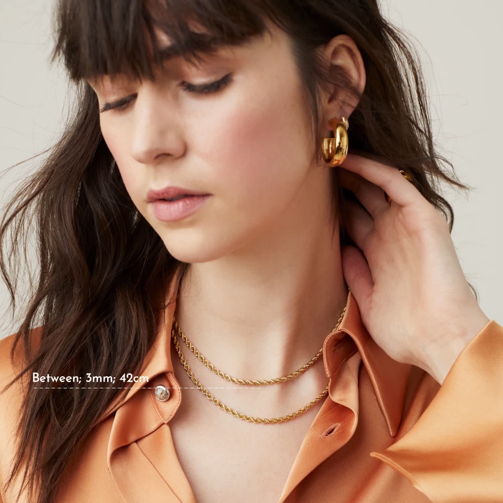 Jual Kalung Emas 21K: Unisex Rantai Korean Rope Gold Chain