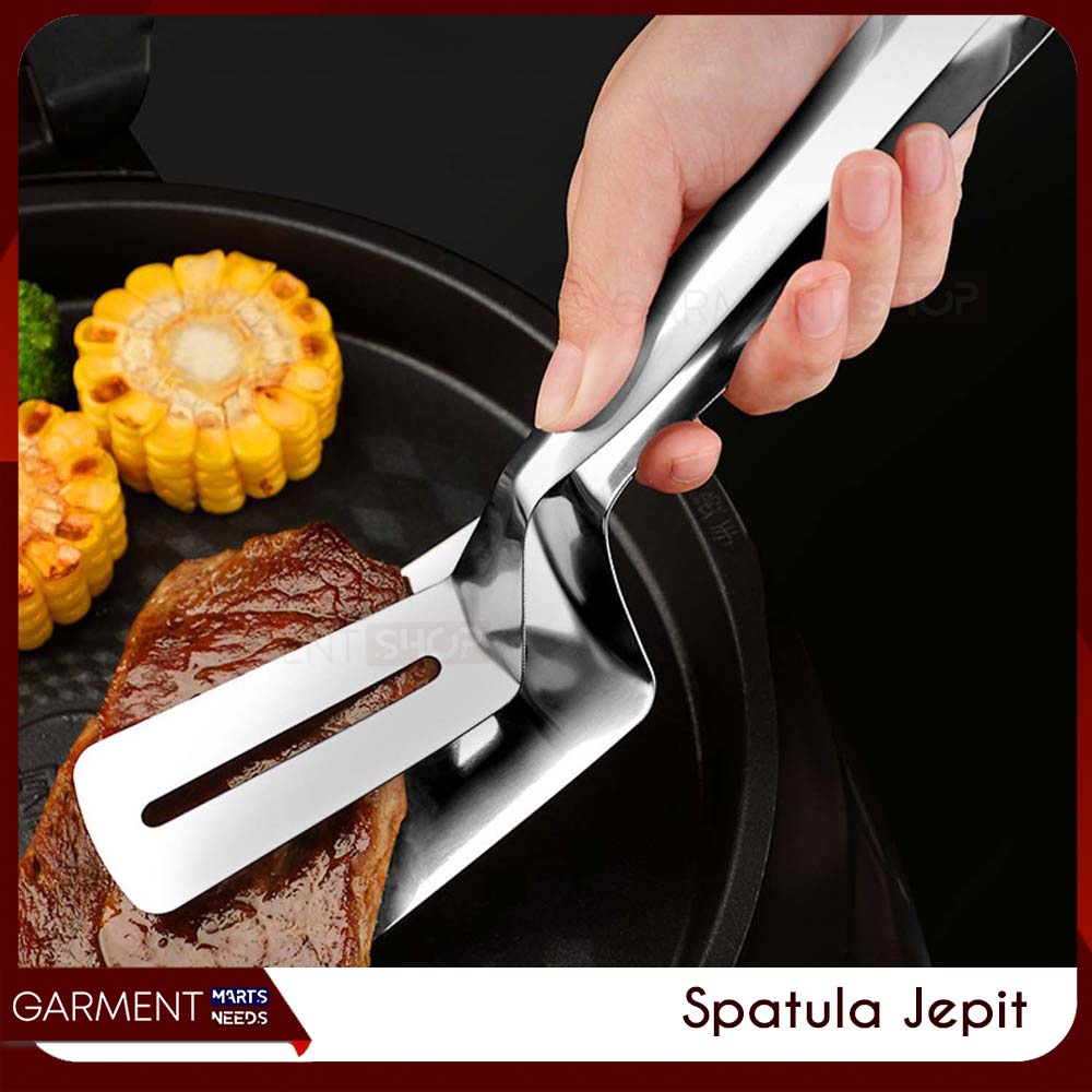 Jual Capitan Gorengan Ikan Daging Jepitan Stainless Steel Lebar Pipih Besar Penjepit Klip Steak