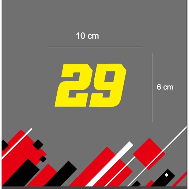 Jual Sticker Cutting Nomer Balap 29 ( KUNING STABILLO ) | Shopee Indonesia