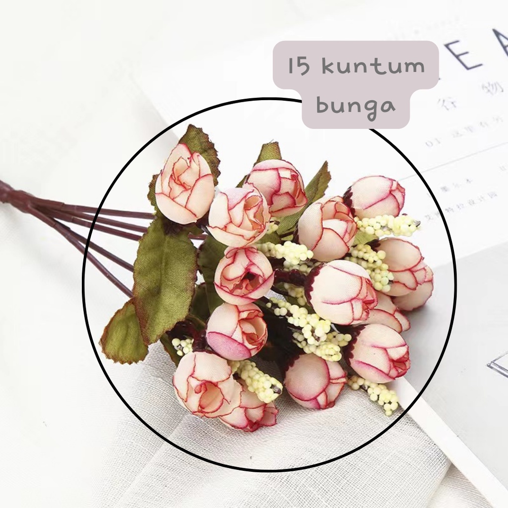Jual BG Bunga Ranumculus Mini Cabang 5 Artificial Buket Mawar Kuncup ...