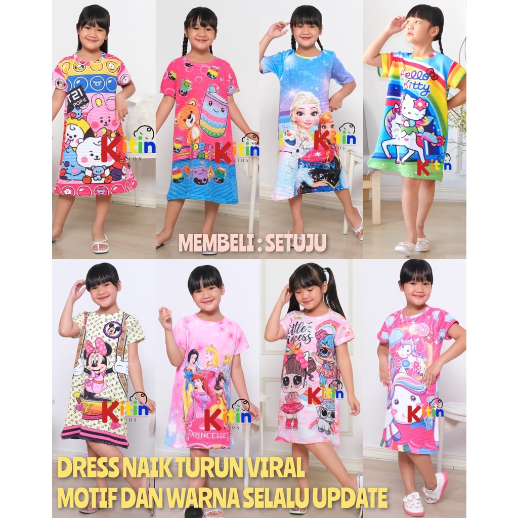 Jual OP - DASTER ANAK VIRAL NAIK TURUN DRESS ANAK TERBARU MOTIF FULL ...