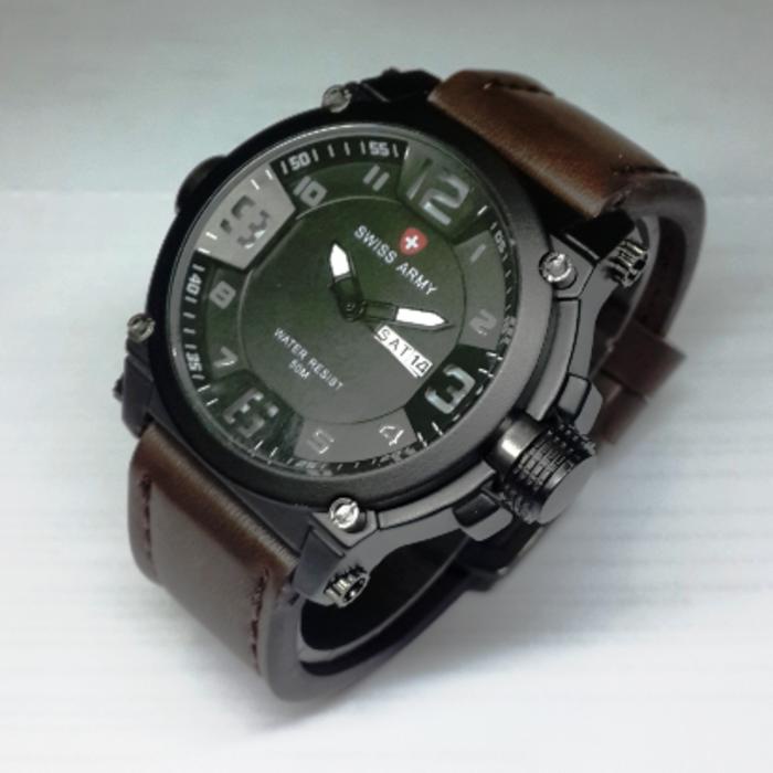 Jual Promo""Jam tangan pria keren anti air - jam tangan pria tali kulit