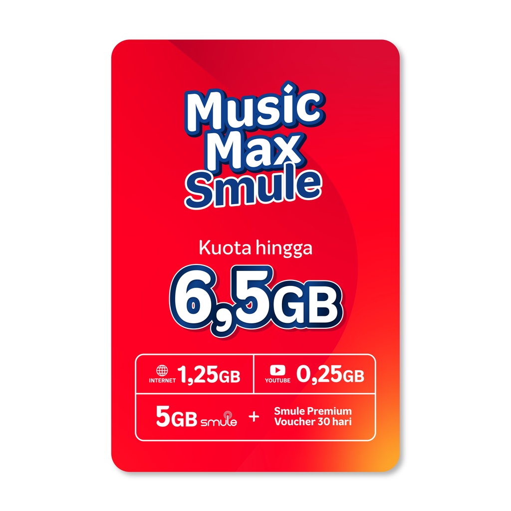 Jual Paket MusicMAX Smule - Telkomsel 6.5Gb / 30 Hari | Shopee Indonesia