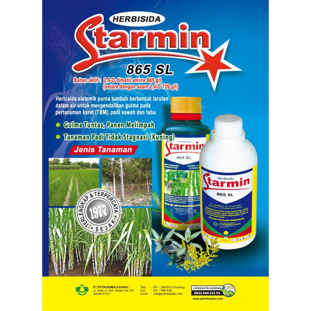 Jual Starmin 865SL 400ml Herbisida Sistemik Pembasmi Rumput Tebu ...