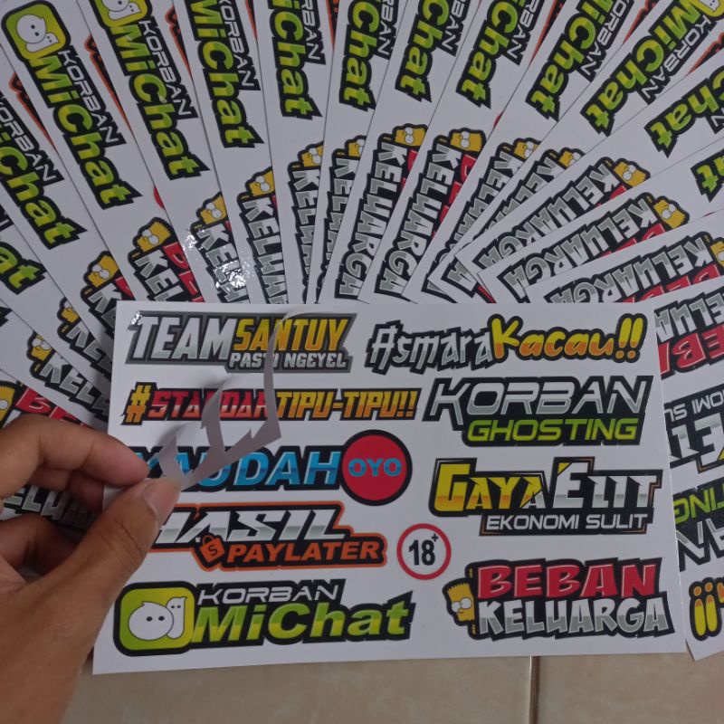 Jual Sticker Asmara Kacau Kata Kata Viral Sudah Cutting Mesin Shopee Indonesia