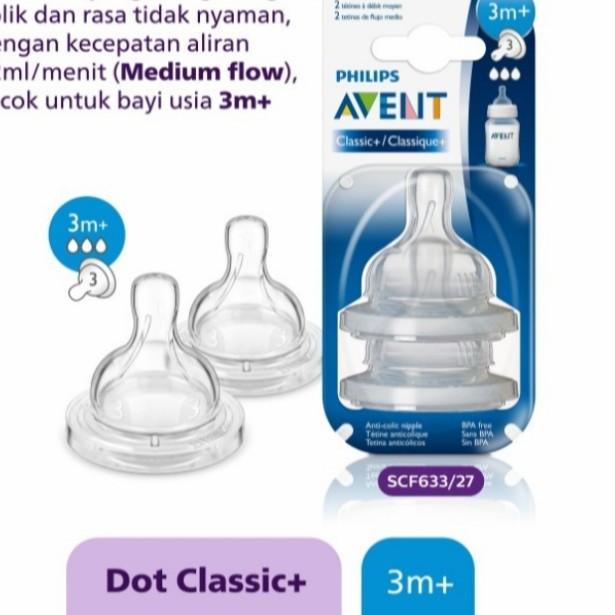 Jual Avent Nipple Classic / Dot Botol Susu Avent - Level 1 (0m ...