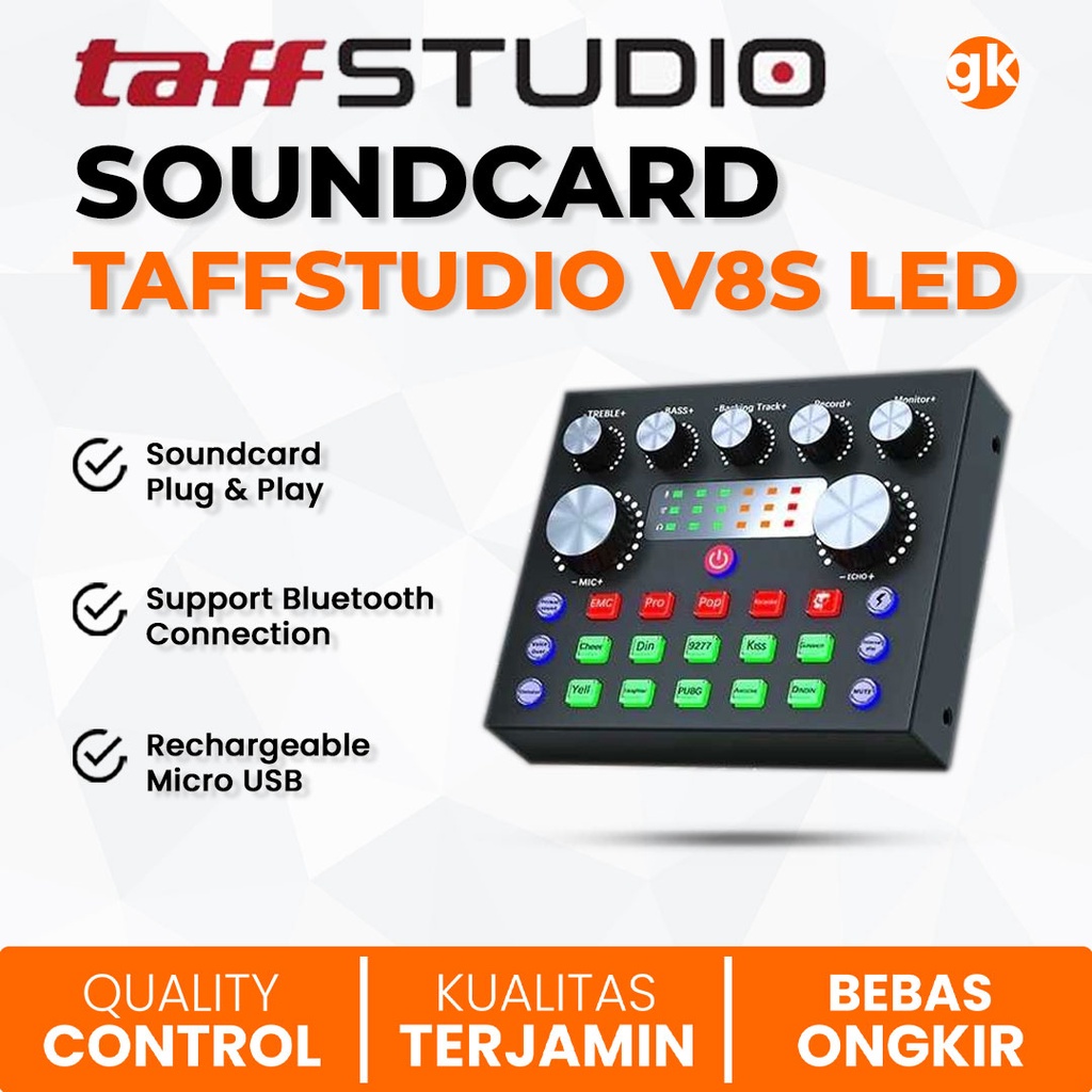 Jual Taffware / Taffstudio V8s Bluetooth Audio USB External Soundcard ...