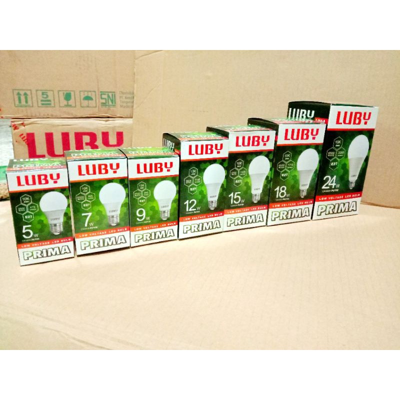 Jual LAMPU LED LUBY PRIMA 5W 7W 9W 12W 15W 18W 24W LED BULB CAHYA PUTIH ...