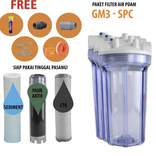 Jual Filter Air Sumur Bor / Zat Besi / Paket Filter 3 Tahap Spc