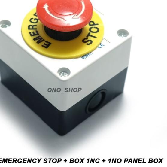 Jual Saklar Emergency Stop + Box 1NC + 1NO Panel Box | Shopee Indonesia