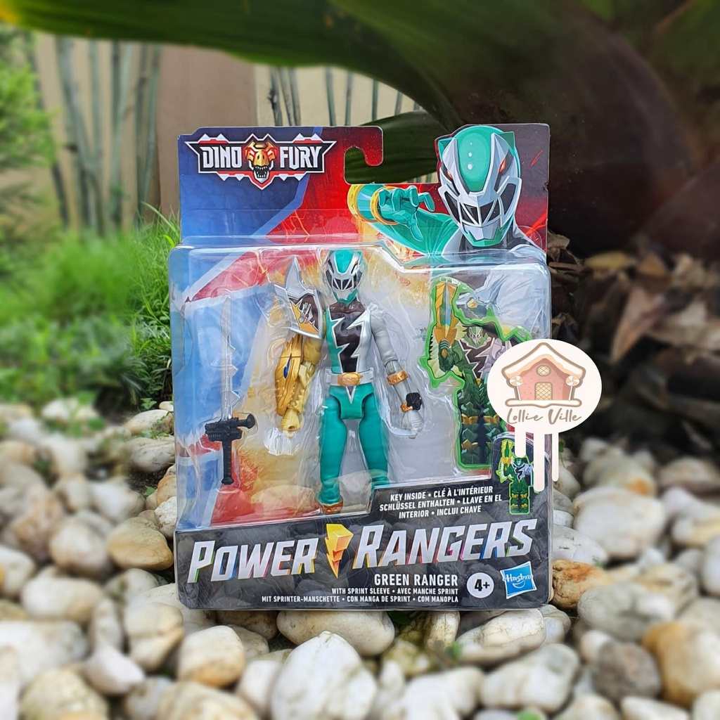 Action Figure Power Rangers Dino Fury Green Ranger | 15 Cm Con Chromafury Saber E Chiave Dino | Giocattolo Ufficiale