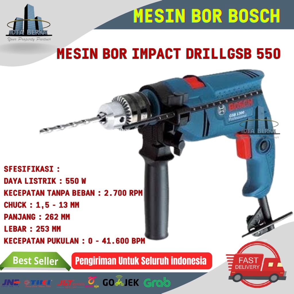 Jual Mesin Bor Bosch Gsb 550 Professional Impact Drill 13mm Shopee Indonesia 0551