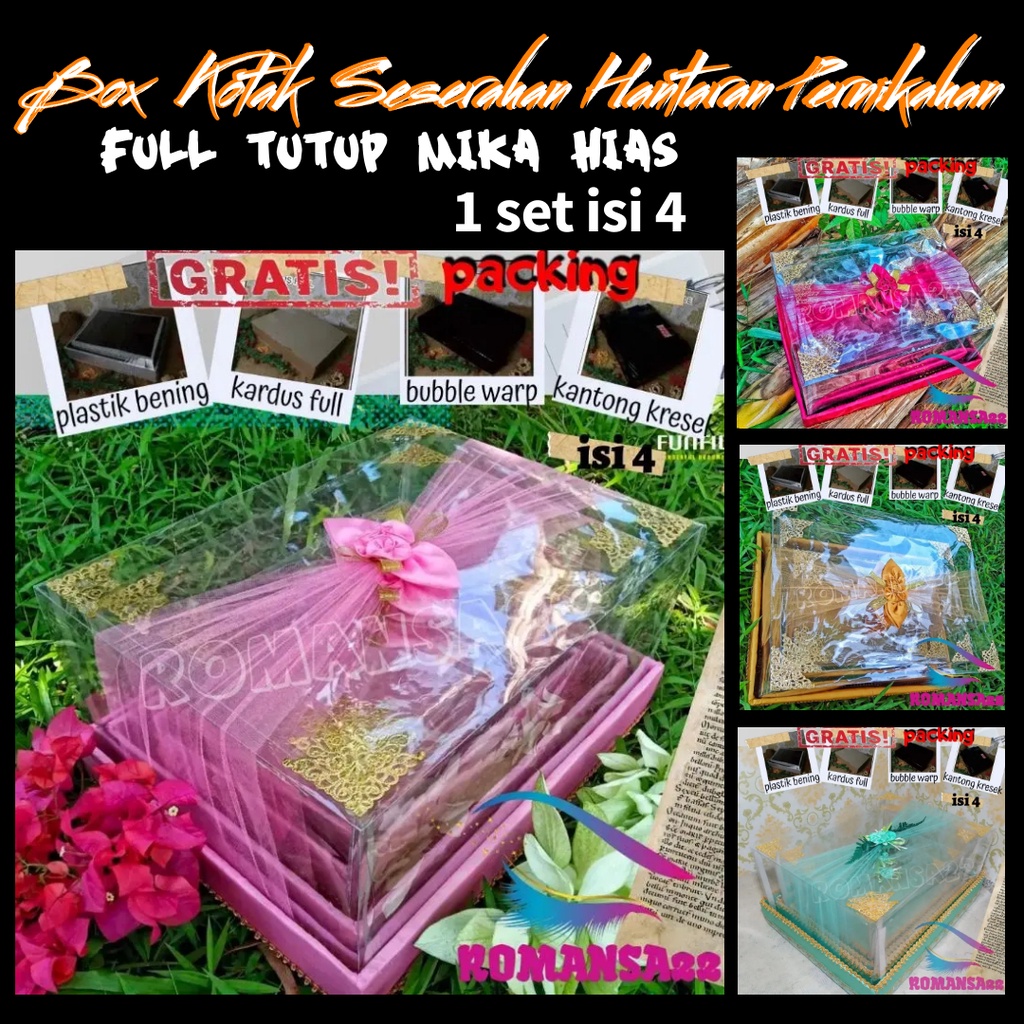 Jual BOX MAHAR TEMPAT PARCEL KOTAK HANTARAN MIKA SESERAHAN PERHIASAN ...