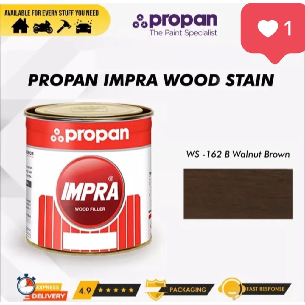 Jual Impra Wood Stain WalnutBrown WS-162B ( Warna Muda ) 1 LT | Shopee ...