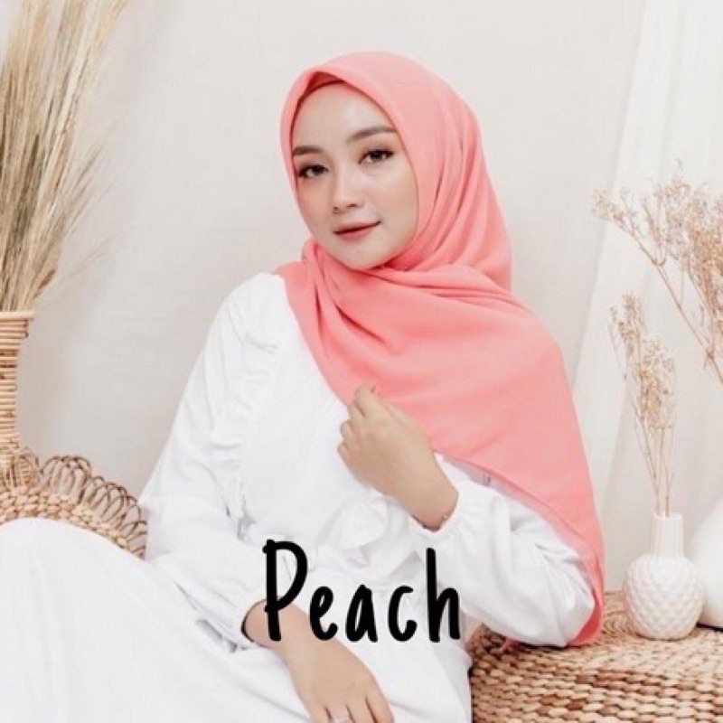 Bella Square Peach Hijab Segiempat Peach Bella Square Premium