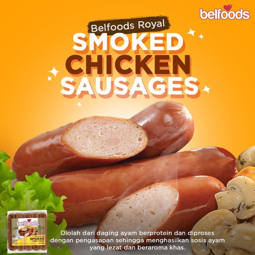 Jual Belfoods Royal Smoked Chicken Sausages 360gr Sosis Ayam Asap Frozen Food Cikarang Shopee