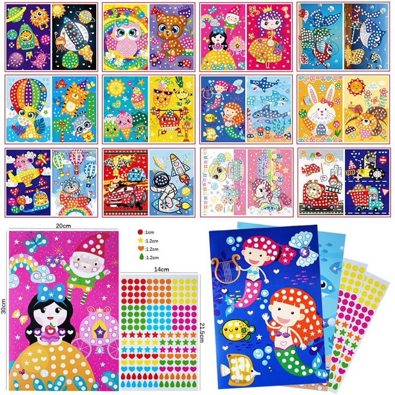 Jual Colorful Shape Label + Paper Mainan Aktivitas Anak Kolase Menempel ...
