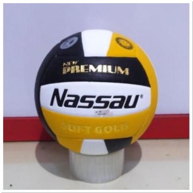 Jual Bola Voli Volly Nassau New Premium Nassau Soft Gold Pentil Jaring