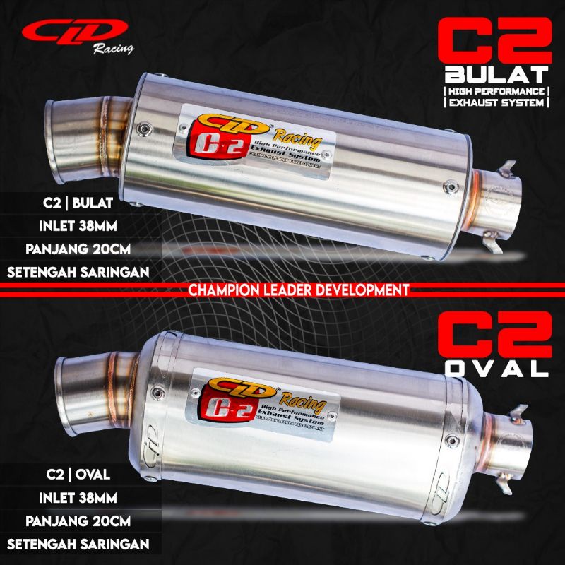 Jual SILENCER ONLY CLD RACING TYPE C2 BULAT & OVAL INLET 38mm & 50mm ...