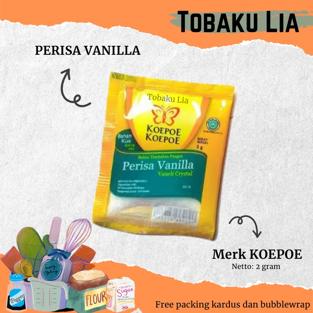 Jual Perisa Vanilla Koepoe Kemasan Sachet 2 Gr 1 Renteng Isi 10 Pcs