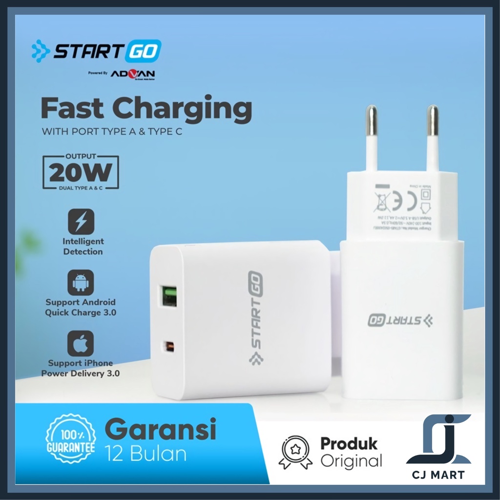 Jual STARTGO kepala charger fast charging 20w fast charger quick charge ...