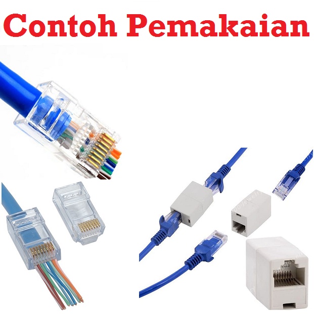 Jual [HAEBOT] RJ45 RJ-45 Jack Lan Konektor Penghubung Ethernet Kabel ...
