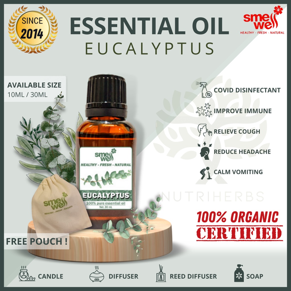 Jual Pure Essential Oil Eucalyptus Minyak Eukaliptus Smellwell 100% ...